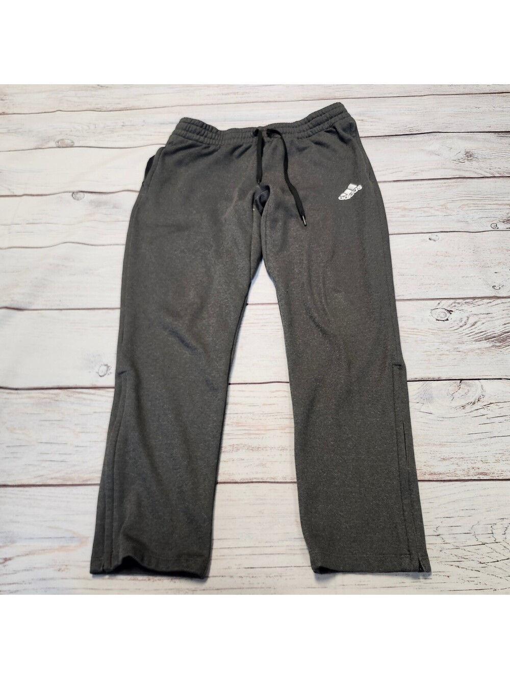 Adidas Men's Gray Sweatpants Size Large Zip Pockets